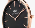 Daniel Wellington Classic Cornwall Black Dial Black Nylon Strap Watch For Women - DW00100148