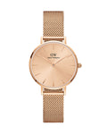 Daniel Wellington Petite Rose Gold Dial Rose Gold Mesh Bracelet Watch For Women - DW00100470