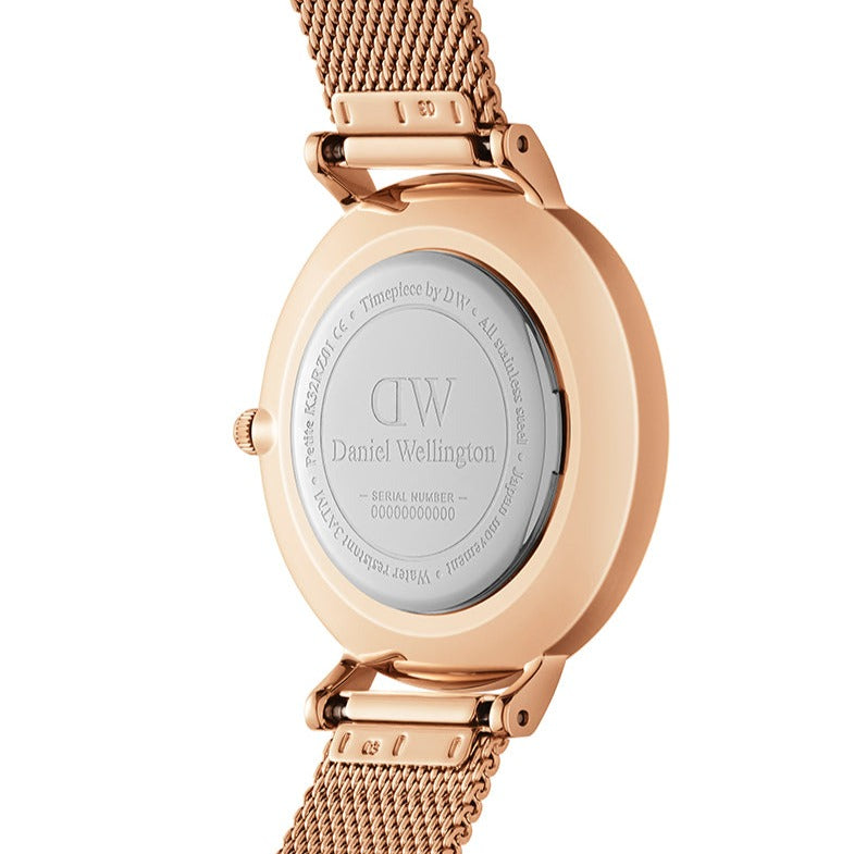 Daniel Wellington Petite Rose Gold Dial Rose Gold Mesh Bracelet Watch For Women - DW00100471