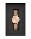 Daniel Wellington Petite Rose Gold Dial Rose Gold Mesh Bracelet Watch For Women - DW00100471