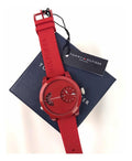 Tommy Hilfiger Denim Red Dial Red Rubber Strap Watch for Men - 1791557