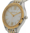 Michael Kors Mindy Three Hand White Dial Two Tone Steel Strap Watch For Women - MK7084