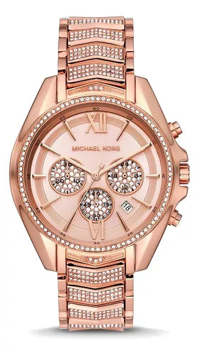 Michael Kors Whitney Chronograph Rose Gold Dial Rose Gold Steel Strap Watch For Women - MK6730