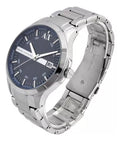 Armani Exchange Hampton Chronograph Blue Dial Silver Steel Strap Watch For Men - AX2132