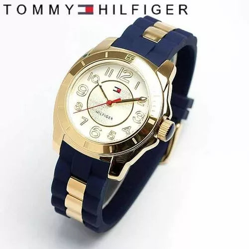 Tommy Hilfiger White Dial Two Tone Steel Strap Watch for Women - 1781307