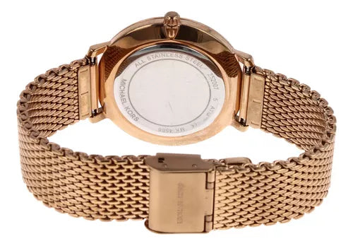 Michael Kors Pyper Analog Black Dial Rose Gold Mesh Strap Watch For Women - MK4566