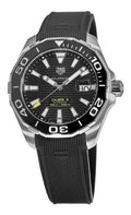 Tag Heuer Aquaracer Calibre 5 Automatic Black Dial Black Rubber Strap Watch for Men - WAY201A.FT6142
