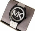 Michael Kors Janelle Three Hand Black Dial White Rubber Strap Watch For Women - MK7137