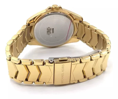 Michael Kors Whitney Three-Hand White Dial Gold Steel Strap Watch For Women - MK6693