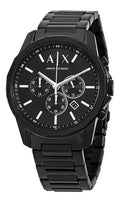 Armani Exchange Banks Chronograph Black Dial Black Steel Strap Watch For Men - AX1722