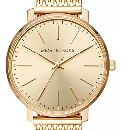 Michael Kors Pyper Quartz Gold Dial Gold Mesh Strap Watch For Women - MK4339