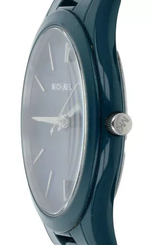 Michael Kors Slim Runway Quartz Blue Dial Blue Steel Strap Watch For Women - MK4503