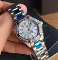 Tag Heuer Aquaracer Diamonds Mother of Pearl White Dial Silver Steel Strap Watch for Women - WBD1413.BA0741