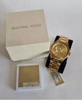 Michael Kors Lennox Three-Hand Quartz Gold Dial Gold Steel Strap Watch For Men - MK8939