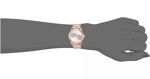 Michael Kors Hartman Analog White Dial Rose Gold Steel Strap Watch For Women - MK3673