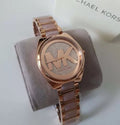 Michael Kors Janelle Three Hand Rose Gold Dial Two Tone Steel Strap Watch For Women - MK7089