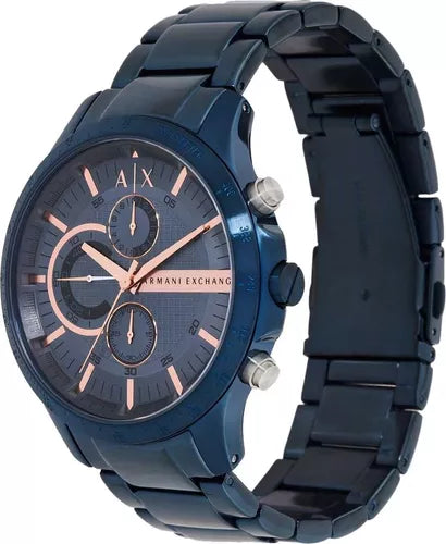 Armani Exchange Hampton Chronograph Blue Dial Blue Steel Strap Watch For Men - AX2430