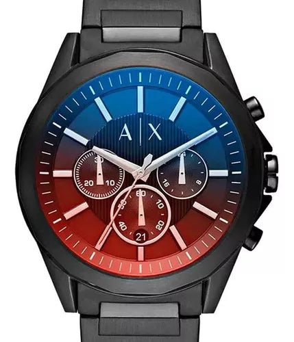 Armani Exchange Drexler Chronograph Black Dial Black Steel Strap Watch For Men - AX2615