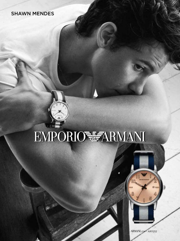 Emporio Armani Luigi Analog Beige Dial Two Tone NATO Strap Watch For Men - AR11212