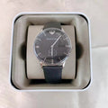 Emporio Armani Gianni Quartz Black Dial Black Leather Strap Watch For Men - AR0382