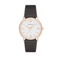 Emporio Armani Dress Quartz White Dial Brown Leather Strap Watch For Men - AR11011