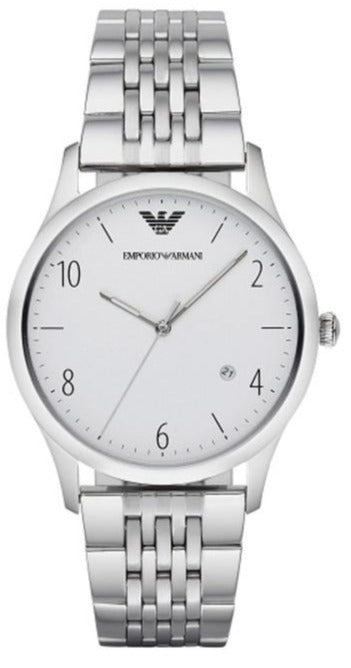 Emporio Armani Classic Silver Dial Silver Steel Strap Watch For Men - AR1867