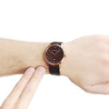 Emporio Armani Classic Quartz Brown Dial Brown Leather Strap Watch For Men - AR1613