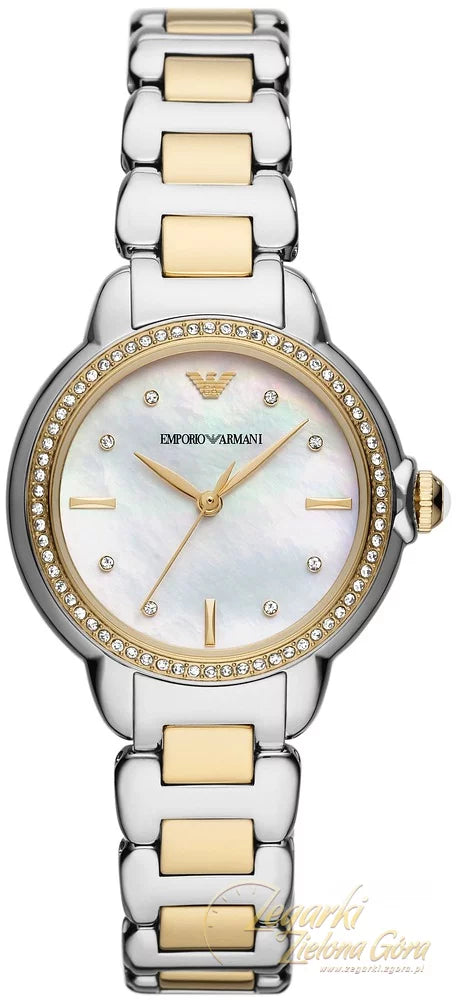 Emporio Armani Mia Quartz Mother of Pearl Dial Two Tone Steel Strap Watch For Women - AR11524