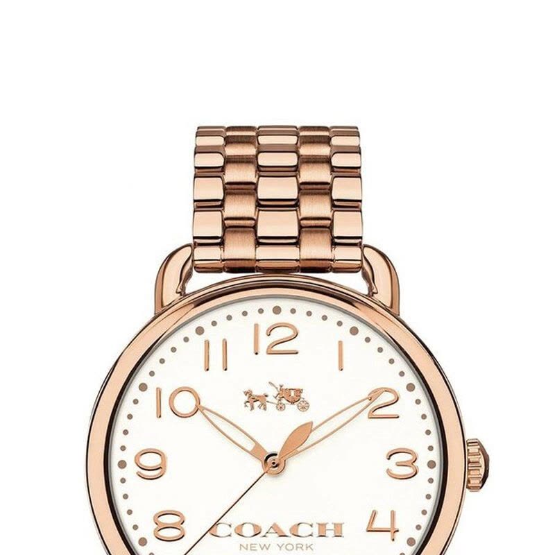 Coach Delancey White Dial Rose Gold Steel Strap Watch for Women - 14502262