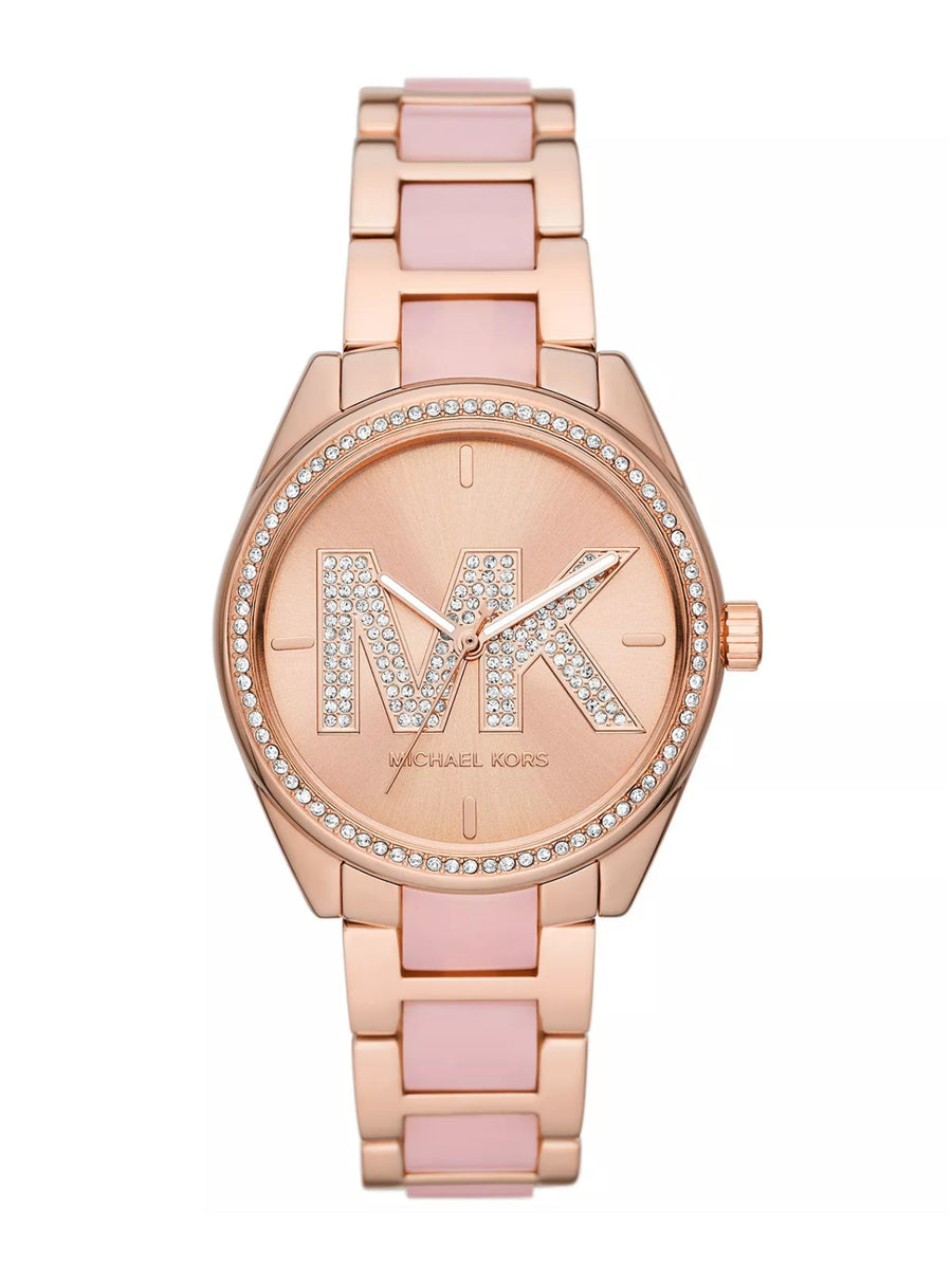 Michael Kors Janelle Analog Rose Gold Dial Two Tone Steel Strap Watch For Women - MK4731