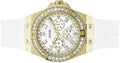 Guess Venus Diamonds White Dial White Rubber Strap Watch for Women - GW0118L5