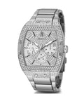 Guess Phoenix Multifunction Crystals Silver Dial Silver Steel Strap Watch For Men - GW0094G1