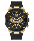 Guess Navigator Chronograph Black Dial Black Rubber Strap Watch for Men - GW0264G3