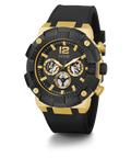 Guess Navigator Chronograph Black Dial Black Rubber Strap Watch for Men - GW0264G3