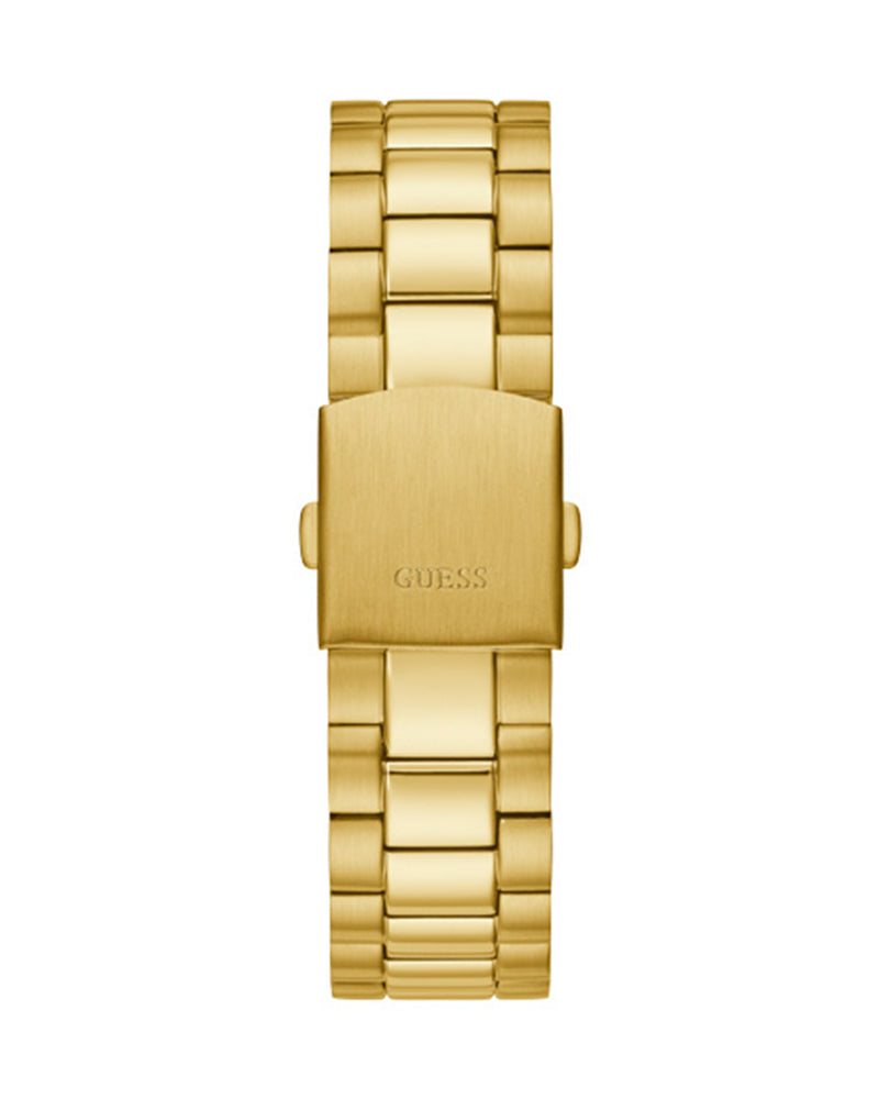 Guess Connoisseur Black Dial Gold Steel Strap Watch for Men - GW0265G3