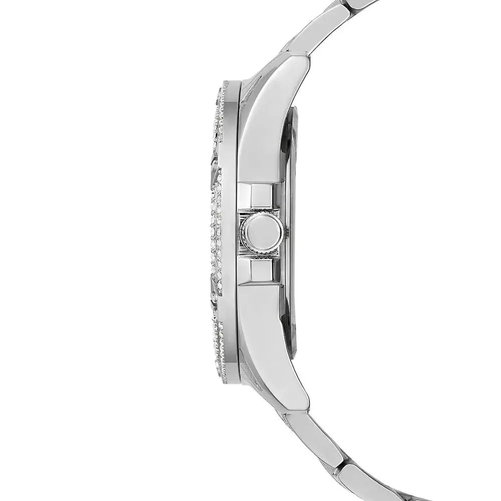 Guess Queen Quartz Silver Dial Silver Steel Strap Watch For Women - GW0464L1