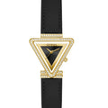 Guess Fame Quartz Black Dial Black Leather Strap Watch For Women - GW0504L5