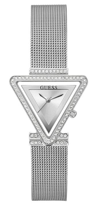 Guess Quartz Silver Dial Silver Mesh Strap Watch For Women - GW050L1