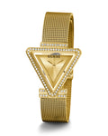 Guess Fame Diamonds Gold Dial Gold Mesh Bracelet Watch for Women - GW0508L2