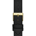 Guess Fame Quartz Gold Dial Black Leather Strap Watch For Women - GW0548L3