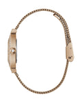 Guess Dream Crystals Rose Gold Dial Rose Gold Mesh Bracelet Watch For Women - GW0550L3