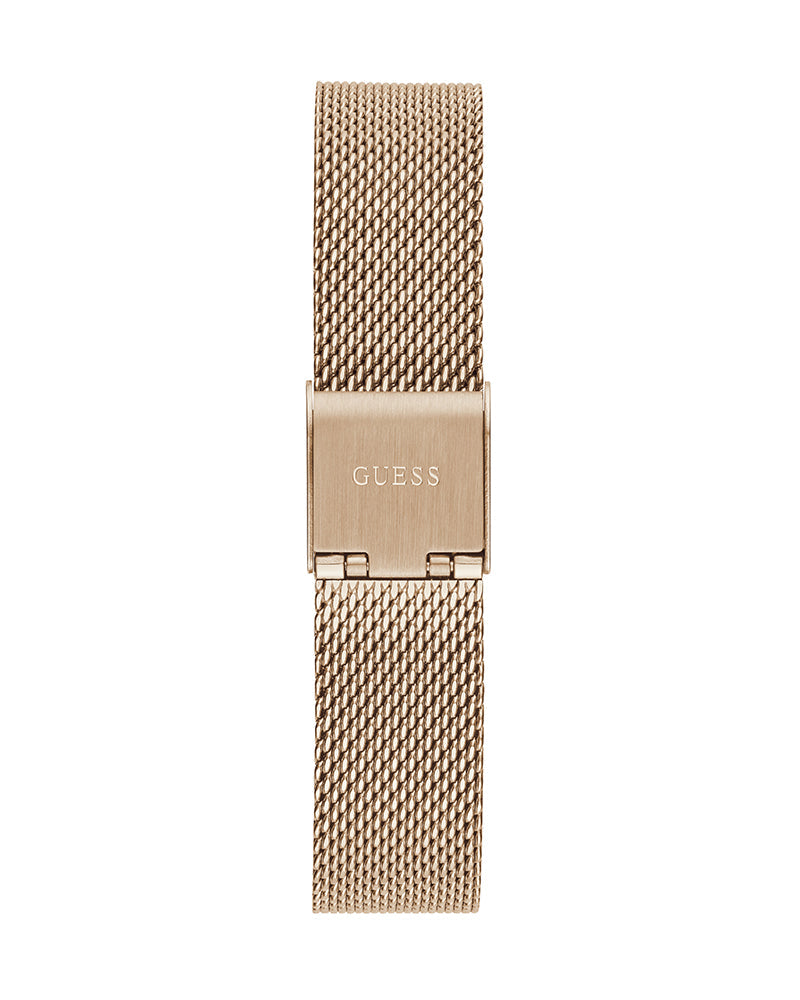 Guess Dream Crystals Rose Gold Dial Rose Gold Mesh Bracelet Watch For Women - GW0550L3