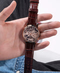 Guess Gadget Brown Dial Brown Leather Strap Watch for Men - GW0570G2