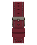 Guess Headline Multifunction Grey Dial Burgundy Silicone Strap Watch For Men - GW0571G4