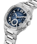 Guess Headliner Multifunction Blue Dial Silver Steel Strap Watch For Men - GW0572G1