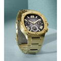 Guess Headliner Multifunction Black Dial Gold Steel Strap Watch For Men - GW0572G2