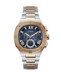 Guess Headliner Multifunction Blue Dial Two Tone Steel Strap Watch For Men - GW0572G4