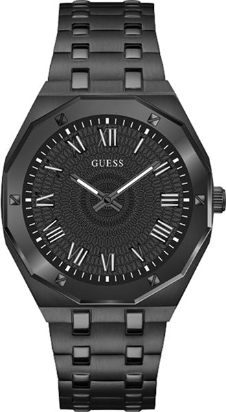 Guess Asset Quartz Black Dial Black Steel Strap Watch For Men - GW0575G3