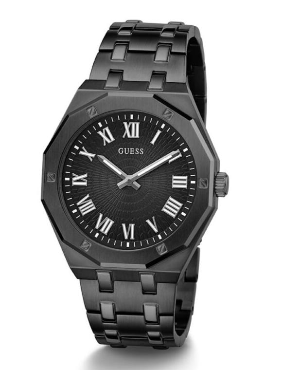 Guess Asset Quartz Black Dial Black Steel Strap Watch For Men - GW0575G3