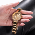 Guess Montage Quartz Gold Dial Gold Steel Strap Watch For Women - GW0588L1